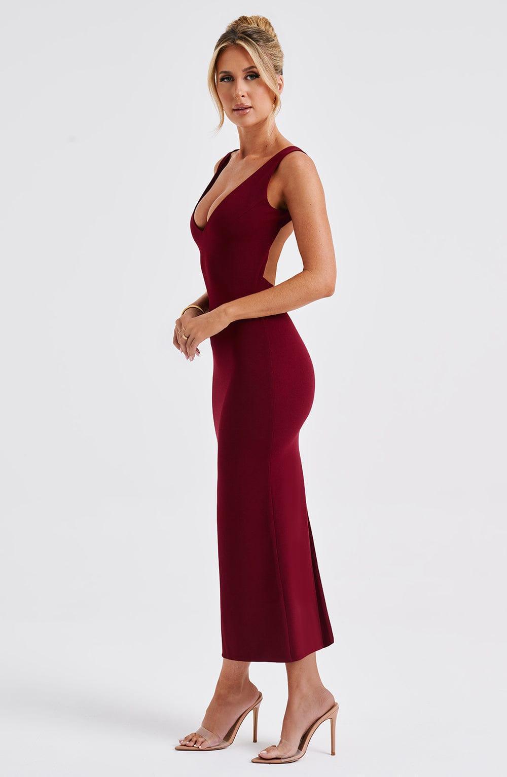 Lucinda Midi Dress - Burgundy Product Image