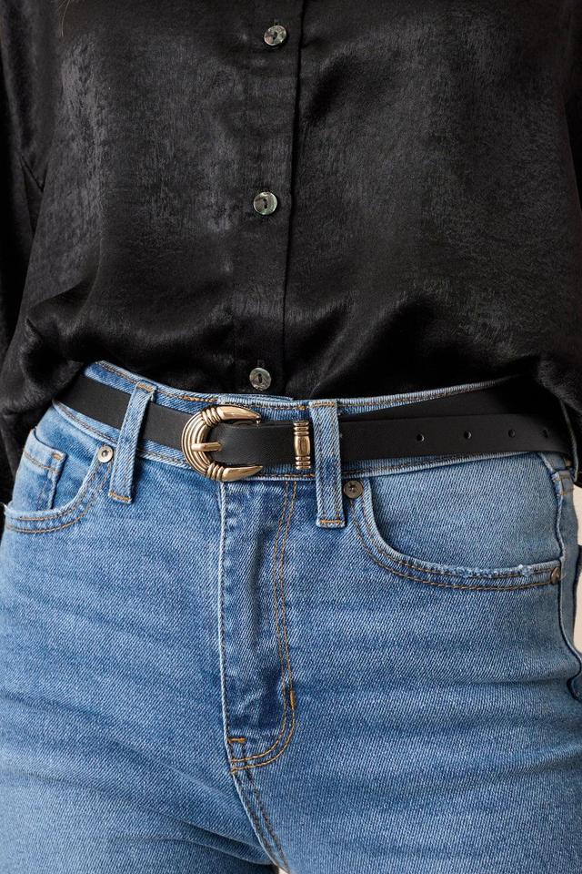 Bringing It Back Black Faux Leather Belt Product Image