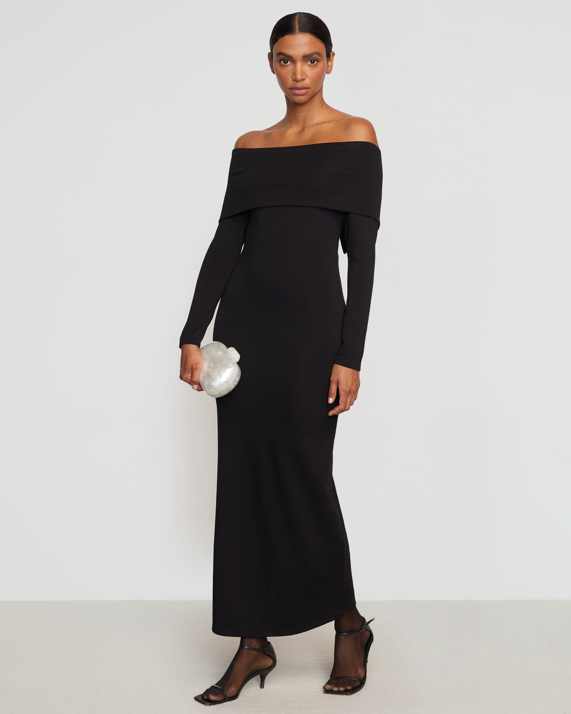 Morgan Split Foldover Jersey Dress Product Image