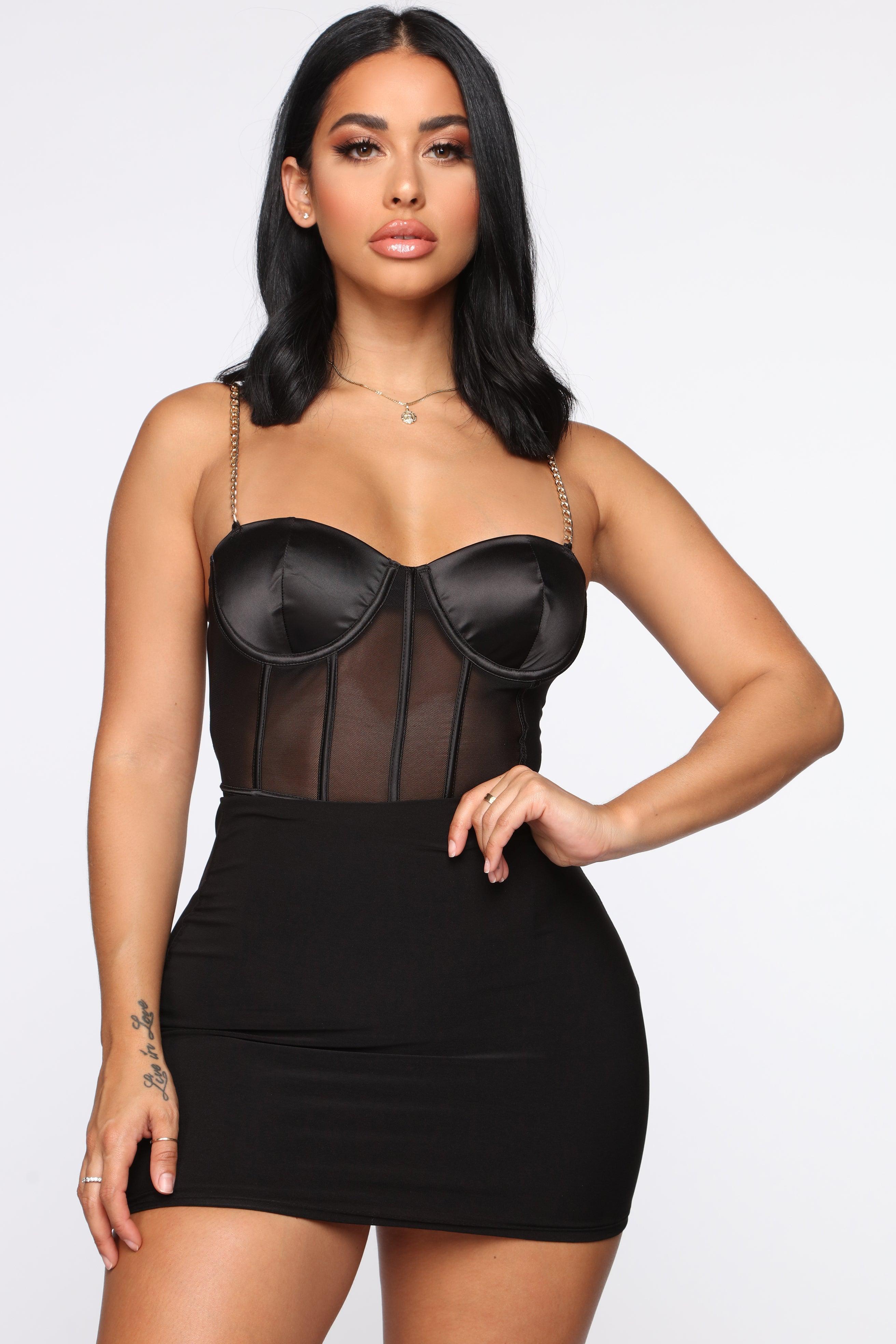 Chain To You Bodysuit - Black Product Image