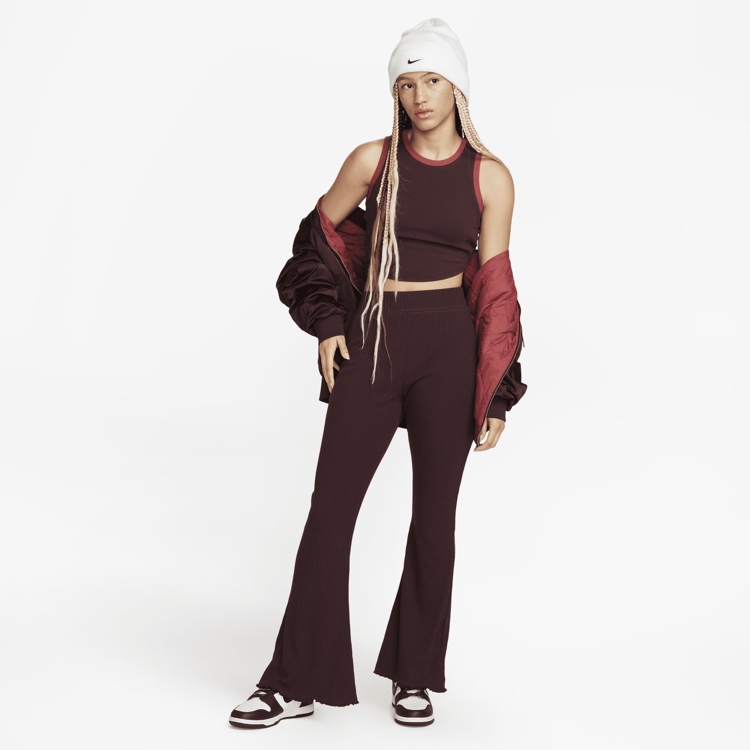 Nike Womens Sportswear Essentials Ribbed Cropped Tank Top Product Image