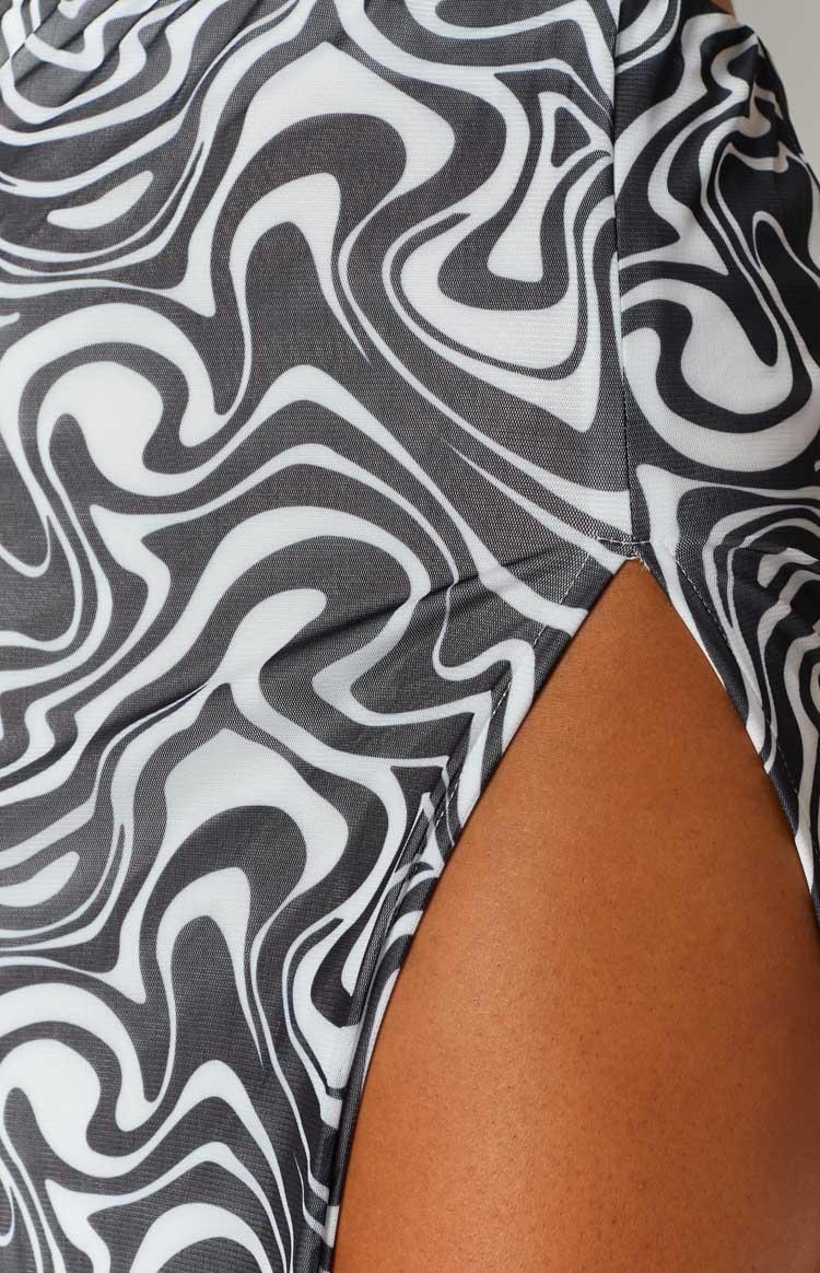 Rihannon Black Print Midi Skirt Product Image