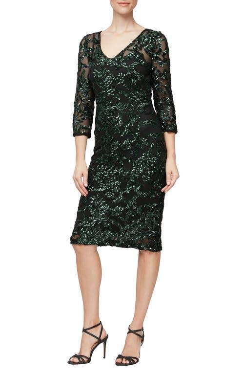 Alex Evenings Sequin Sheath Cocktail Dress Product Image