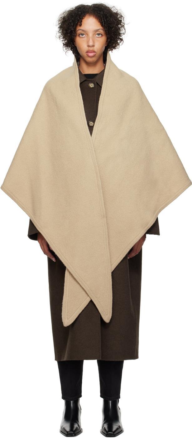 Women's Maxi Wool Triangle Scarf In Oat Product Image