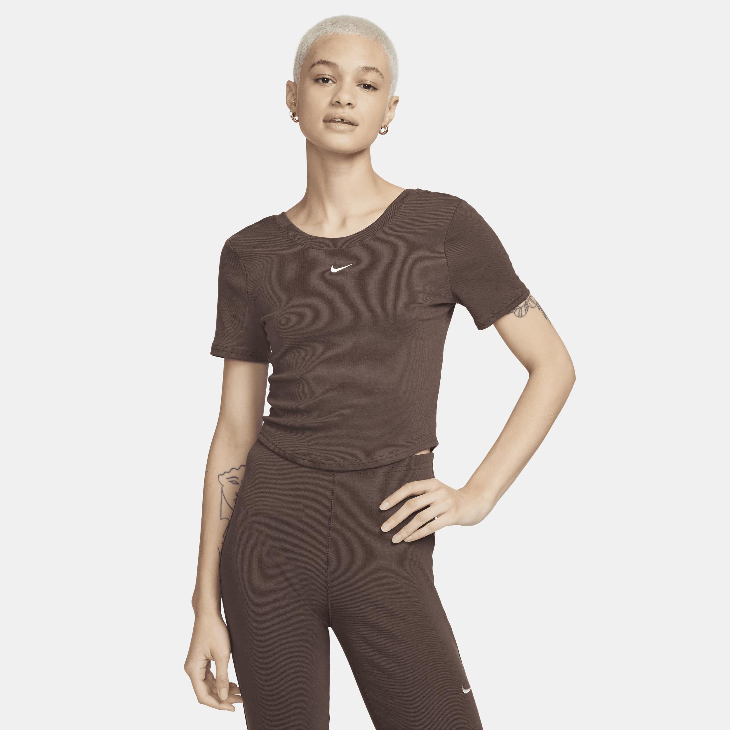 Womens Nike Sportswear Chill Knit Tight Scoop-Back Short-Sleeve Mini-Rib Top Product Image