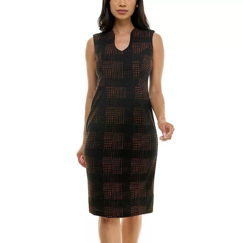 Womens Nina Leonard U-Neck Midi Sheath Dress Product Image