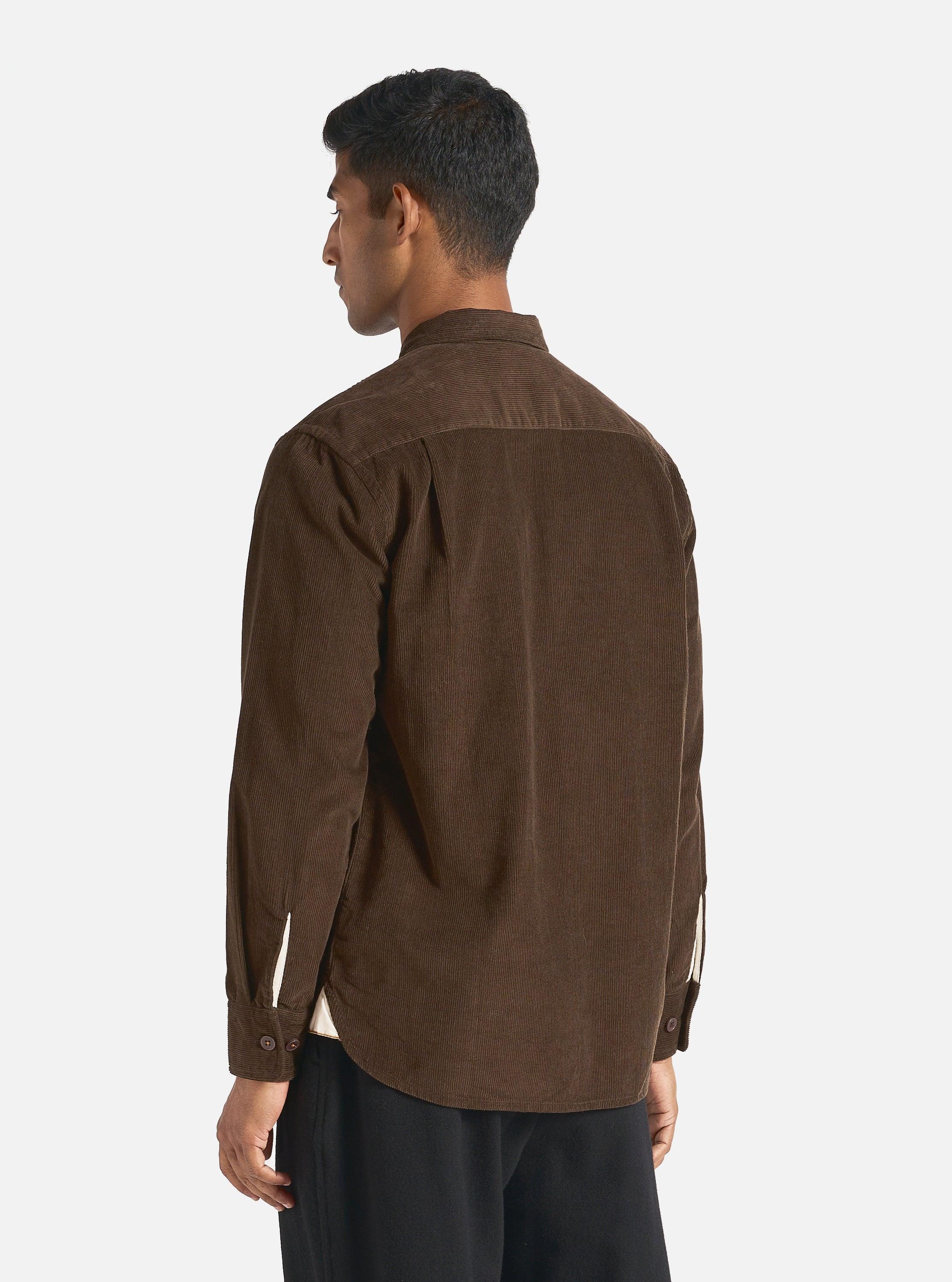 Universal Works Field Shirt in Brown Fine Cord Product Image