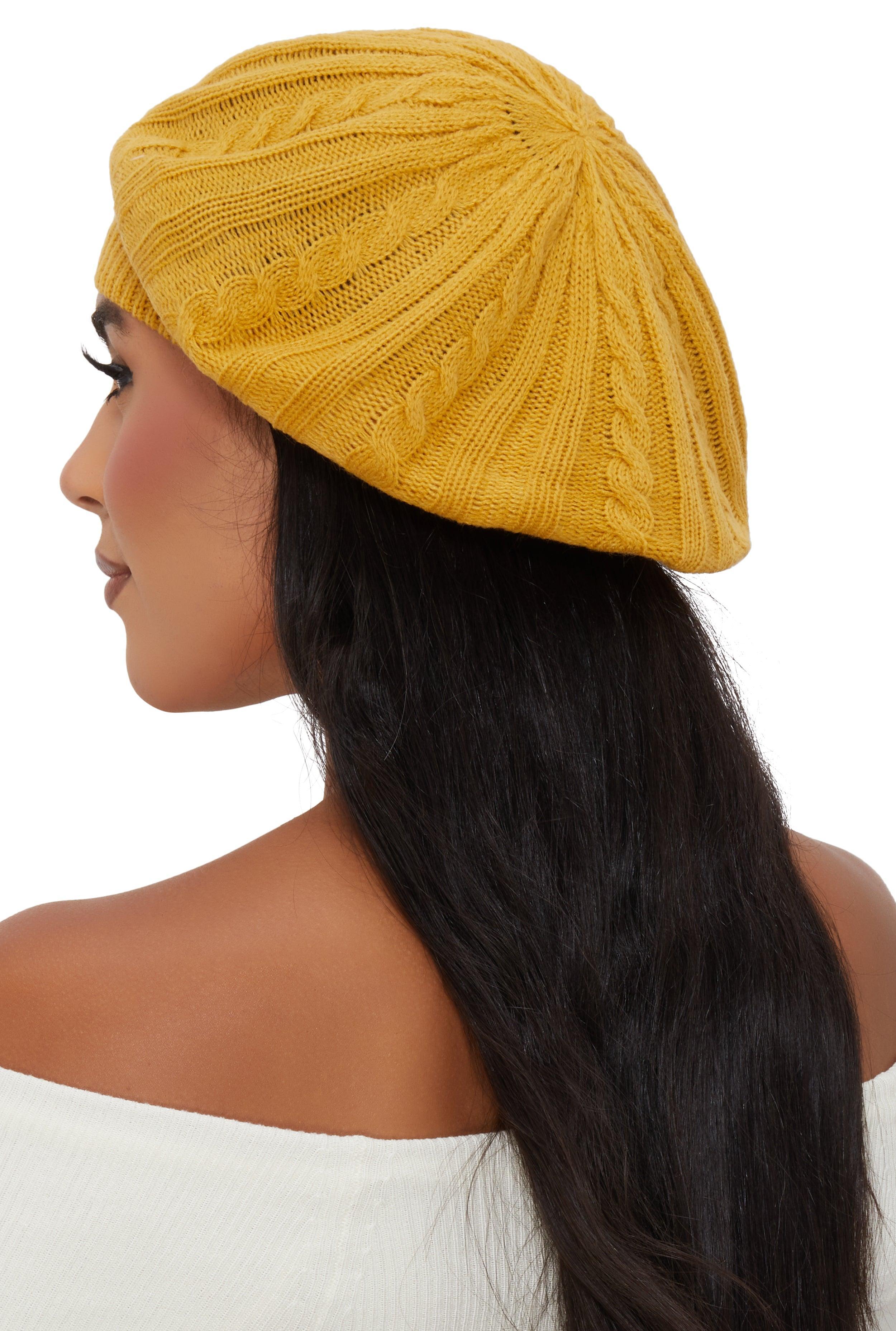 Solid Cable Knit Beret Female Product Image