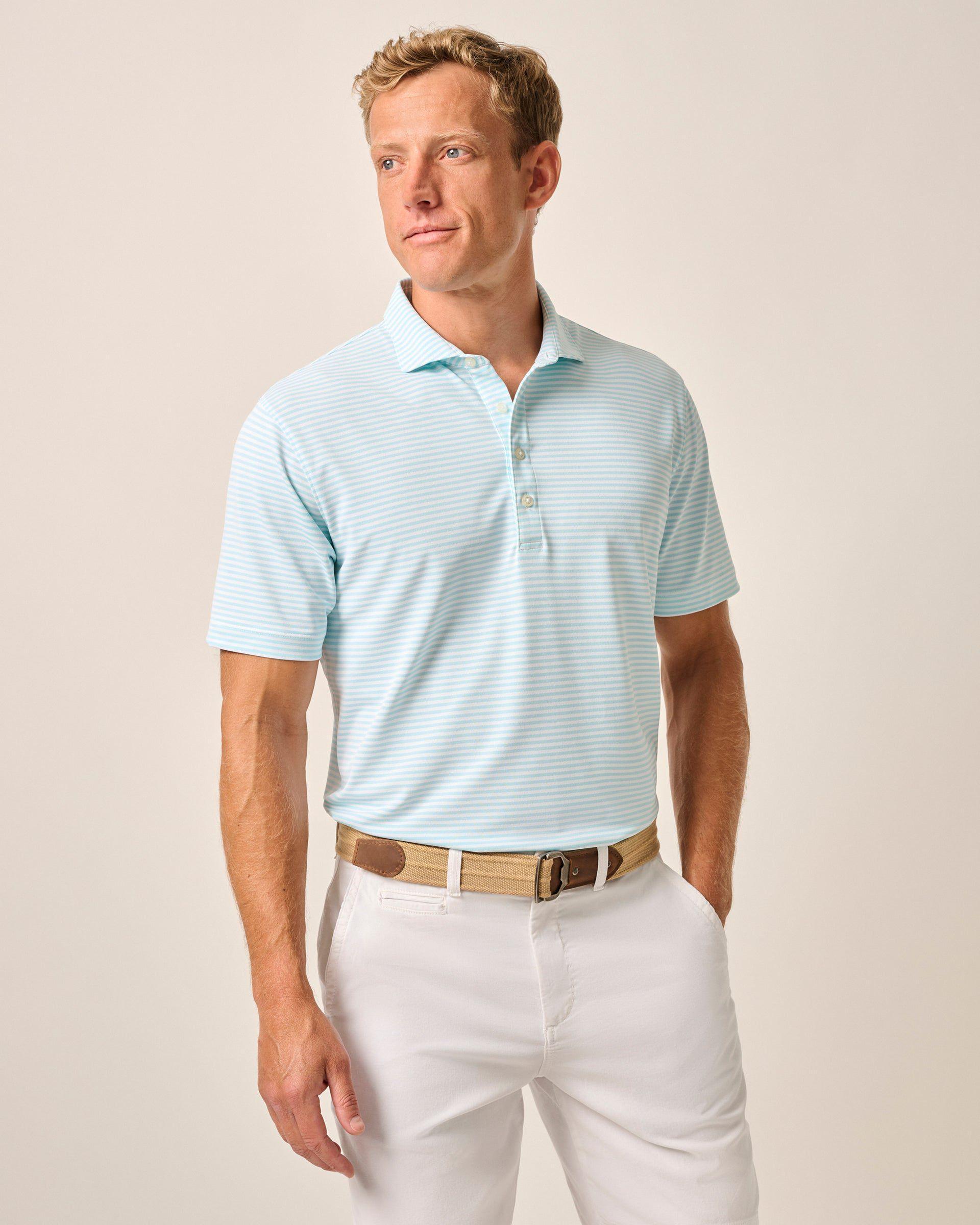 johnnie-O Performance Mesh Polo - Stetson Stripe Product Image