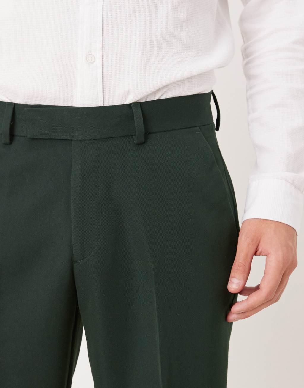 ASOS DESIGN smart slim fit pants in dark green Product Image