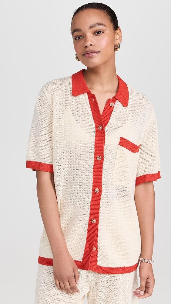 Onia Oversized Linen Knit Button Up | Shopbop Product Image