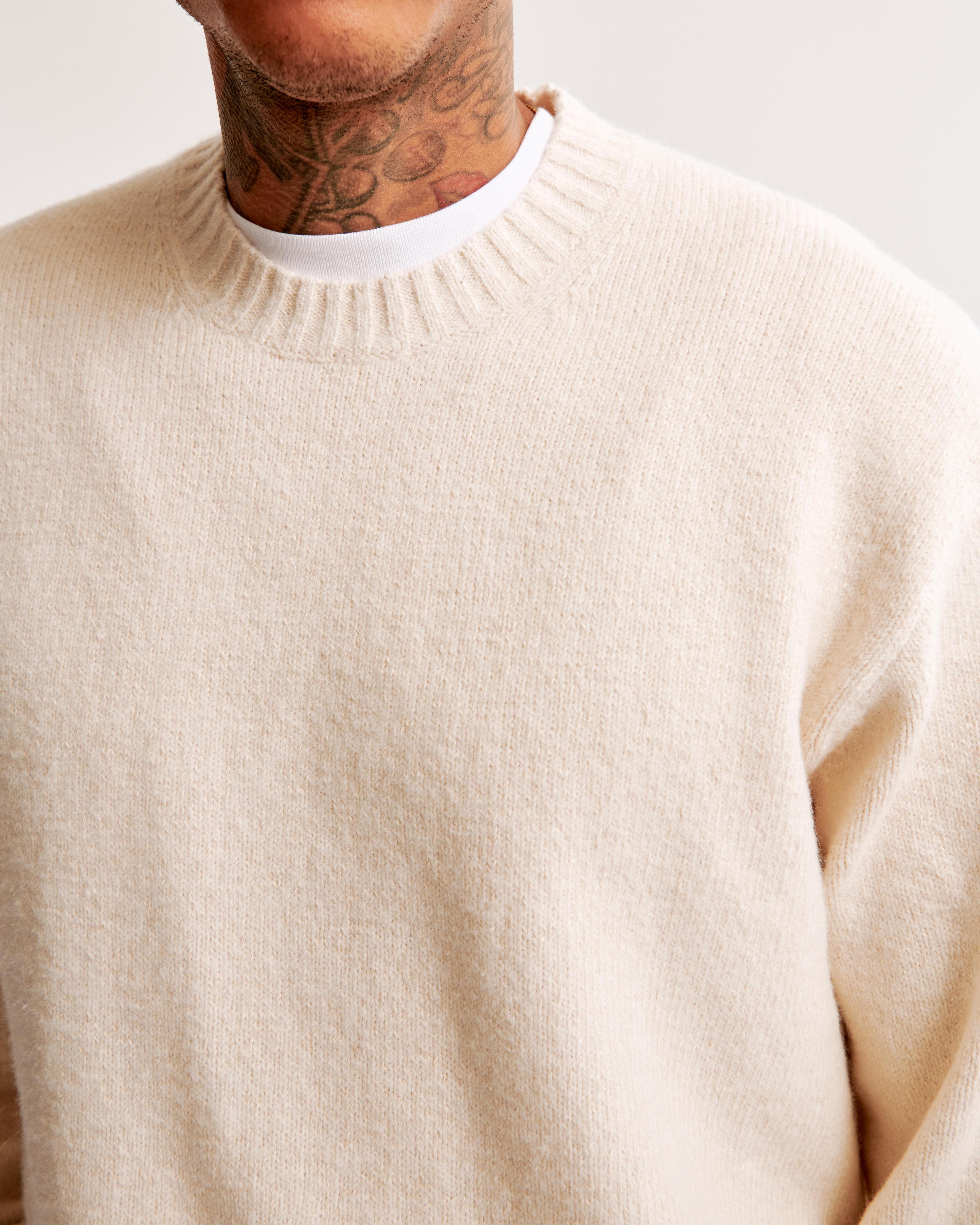 Oversized Marled Crew Sweater Product Image