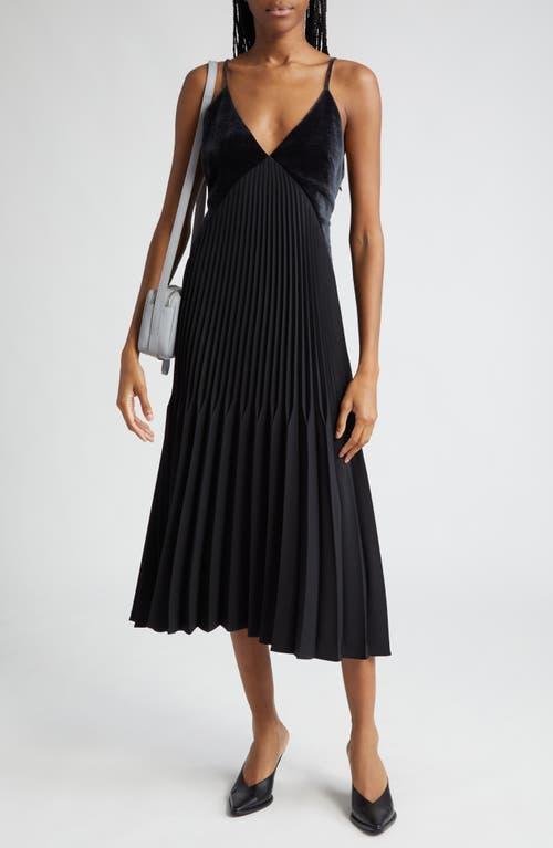 Proenza Schouler Wren Mixed Media Pleated Midi Dress Product Image