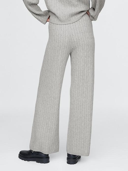 CashSoft Cable-Knit Sweater Pants Product Image