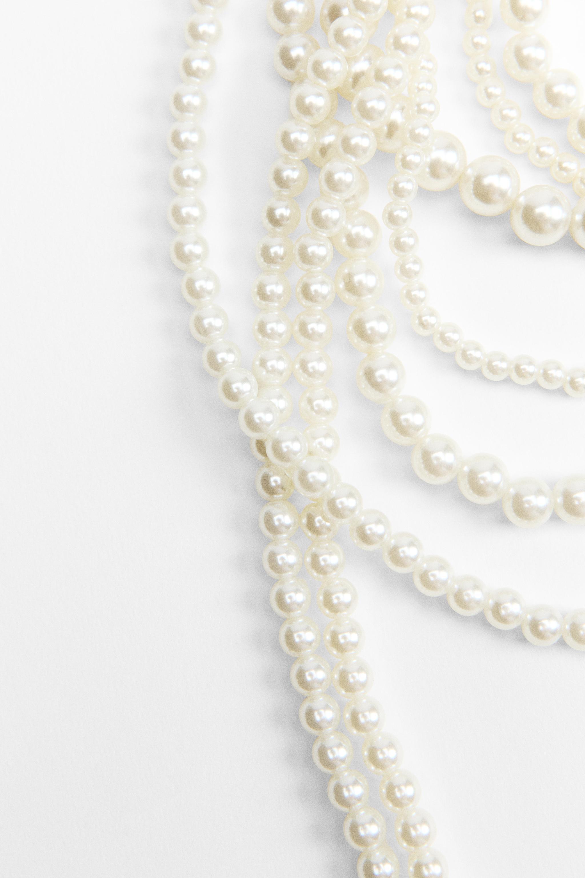 MULTI-STRAND FAUX PEARL NECKLACE Product Image