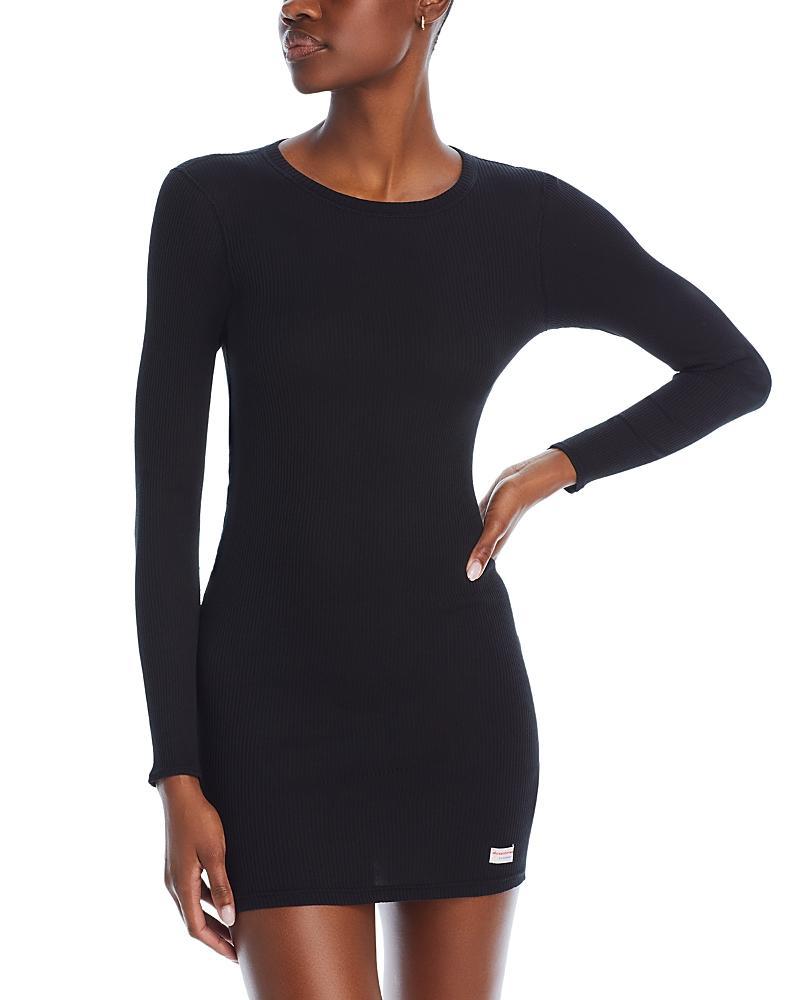 Alexander Wang Long Sleeve Crewneck Dress in Grey Product Image