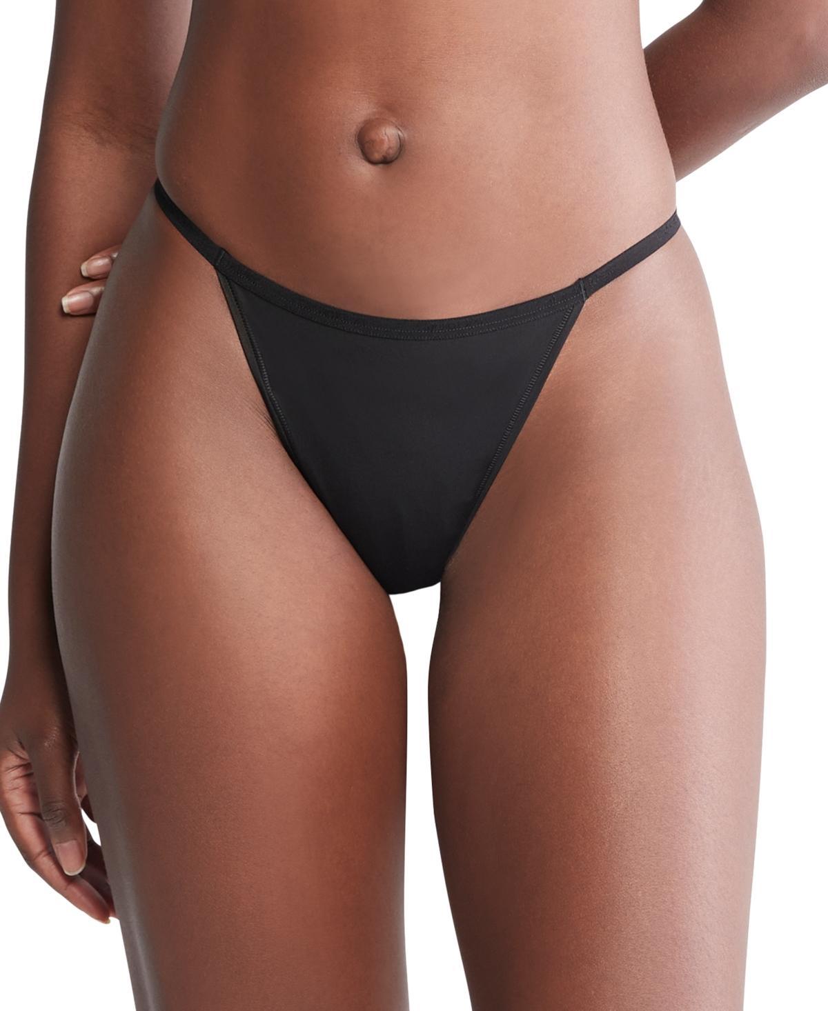 Calvin Klein Womens Ideal Stretch Micro High-Leg String Bikini Underwear QD5176 Product Image