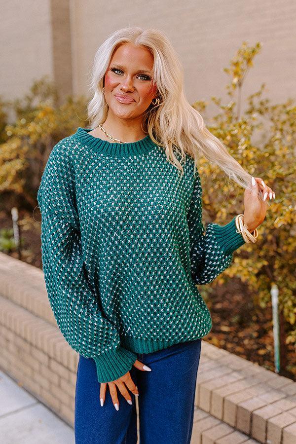 Mountain View Knit Sweater In Hunter Green Product Image