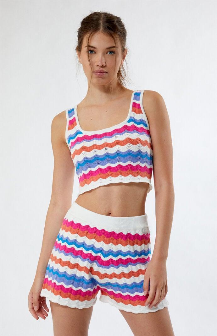 MINKPINK Womens Wilma Pointelle Knit Tank Top Product Image