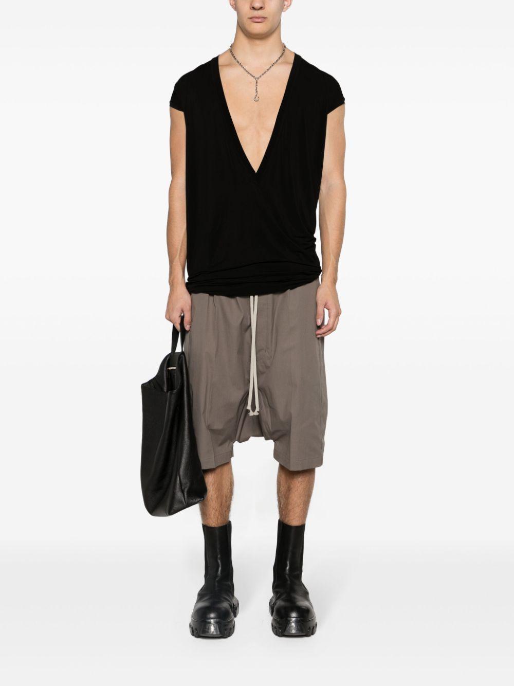 RICK OWENS Pods Drop-crotch Shorts In Grey Product Image