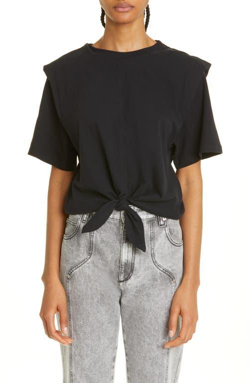 Isabel Marant Zelikia Modern Tie Front Cotton Jersey Top Product Image