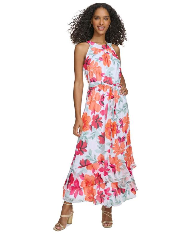 Women's Floral-Print Halter Maxi Dress Product Image