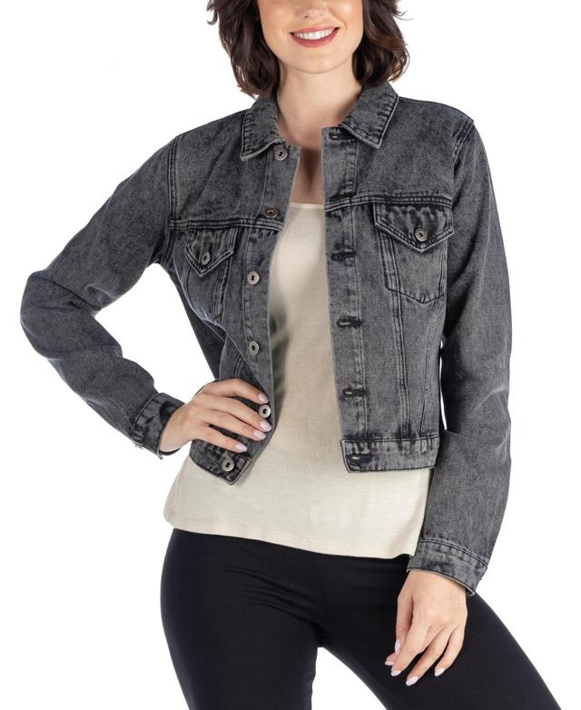 24seven Comfort Apparel Womens Timeless Denim Jacket Product Image