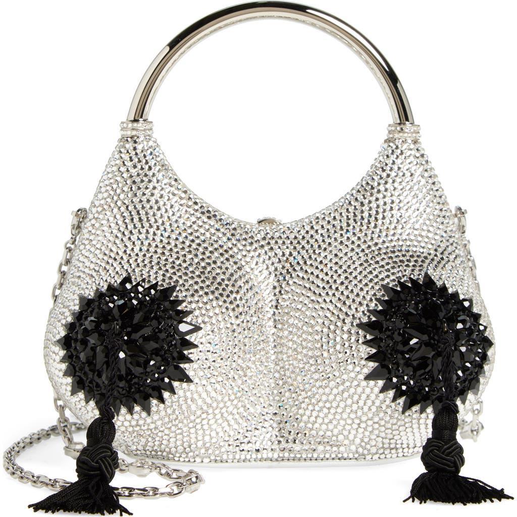 JUDITH LEIBER Bust Pasties Crystal Embellished Top Handle Bag In Silver Rhine Multi Product Image