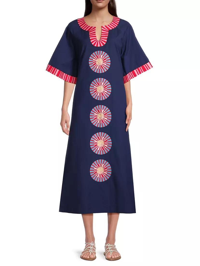 Geometric Cotton-Blend Maxi Caftan Product Image