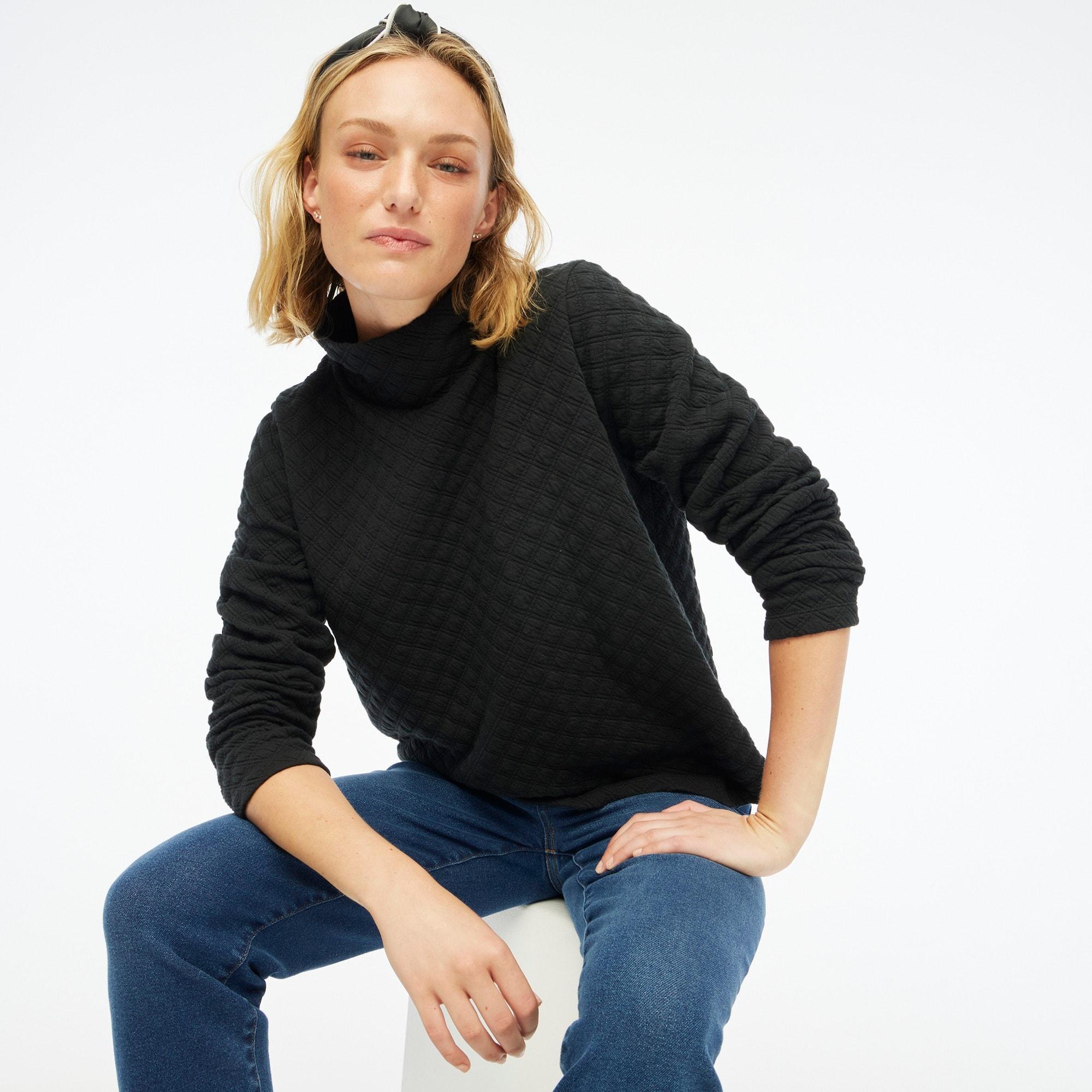 Quilted mockneck pullover product image