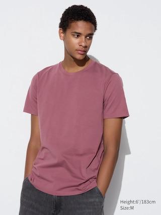 Mens Supima Cotton Crew Neck T-Shirt Wine XL UNIQLO US Product Image