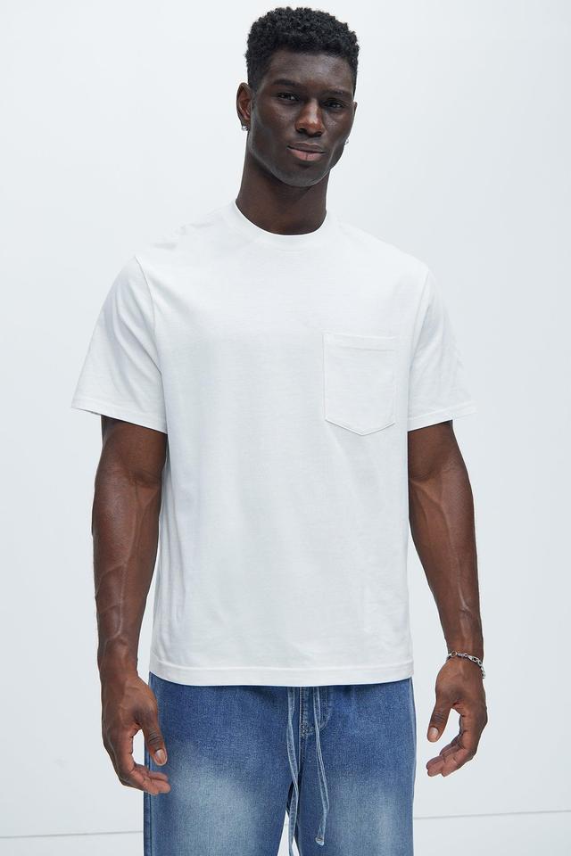 Essential Pocket Crew Tee - White Product Image