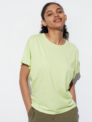 Womens Airism Drape Short Sleeve T-Shirt Green XL UNIQLO US Product Image