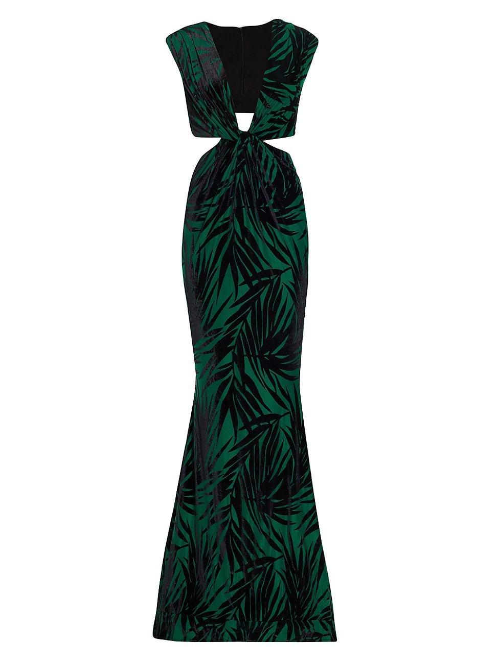 Womens Elsa Palm Twisted Cut-Out Gown Product Image