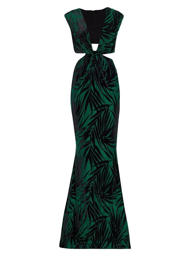 Womens Elsa Palm Twisted Cut-Out Gown Product Image