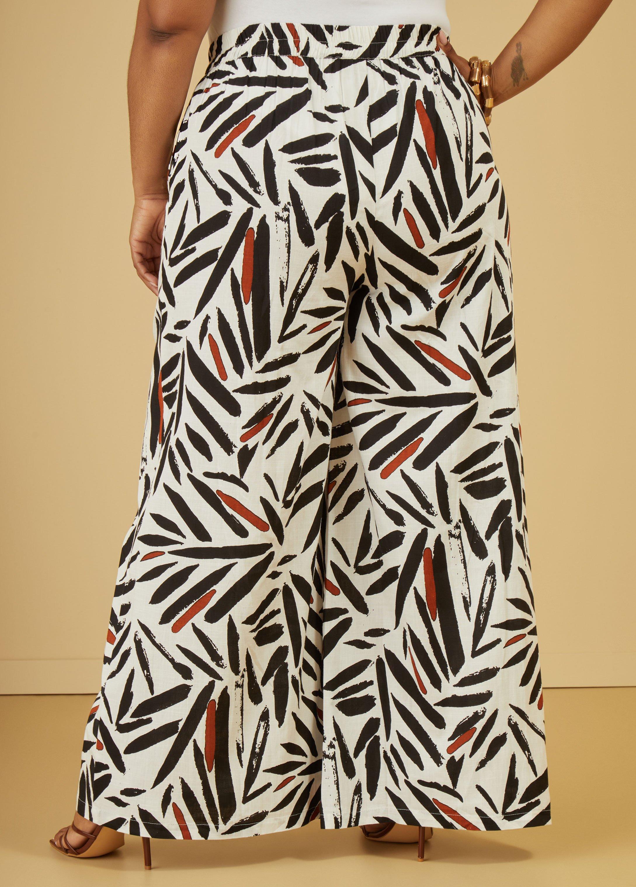 High Waist Printed Wide Leg Pants Product Image