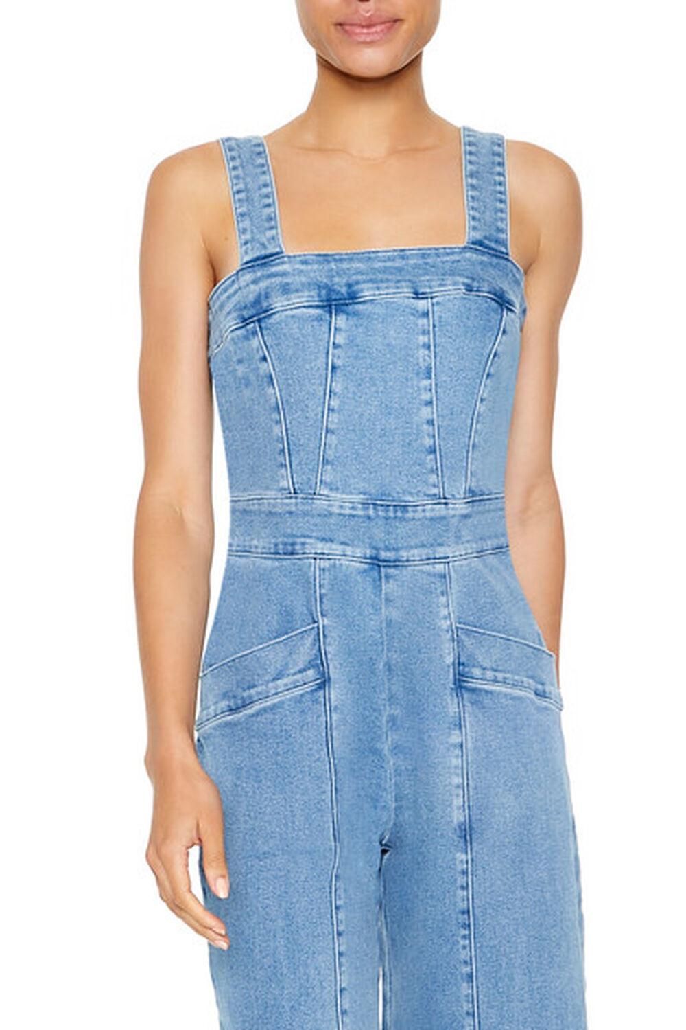 Wide-Leg Denim Overalls | Forever 21 Product Image