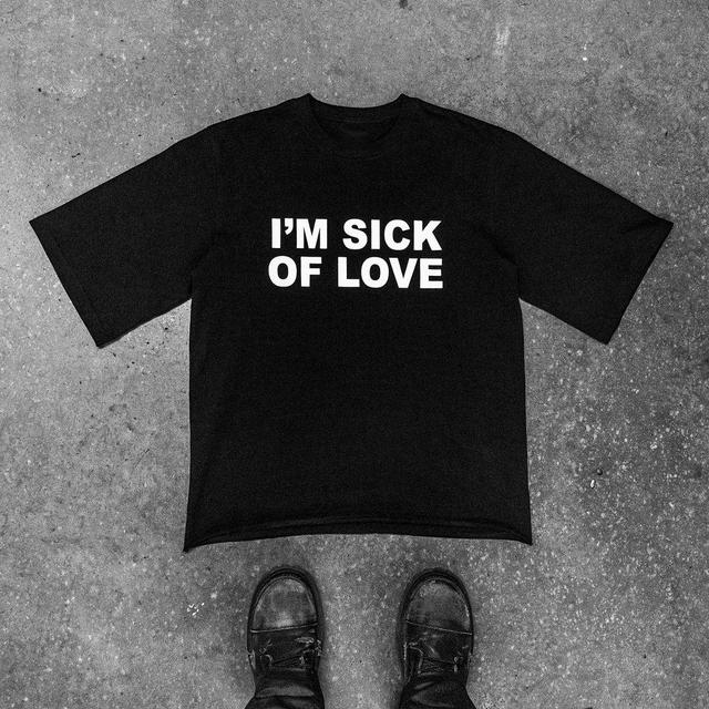 Vintage I'm Sick Of Love Graphic 100% Cotton Short Sleeve T-Shirt Product Image