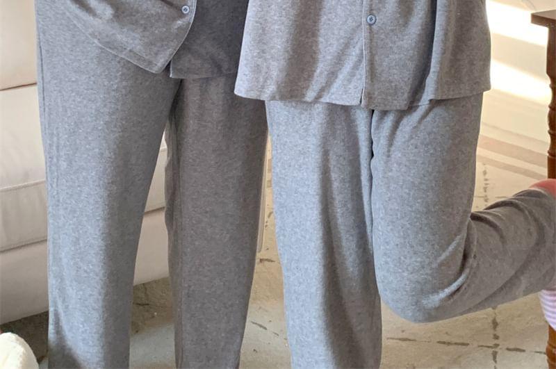 Couple Matching Plain Pajama Set Product Image