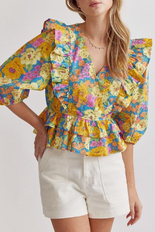 Floral Peplum Top Product Image