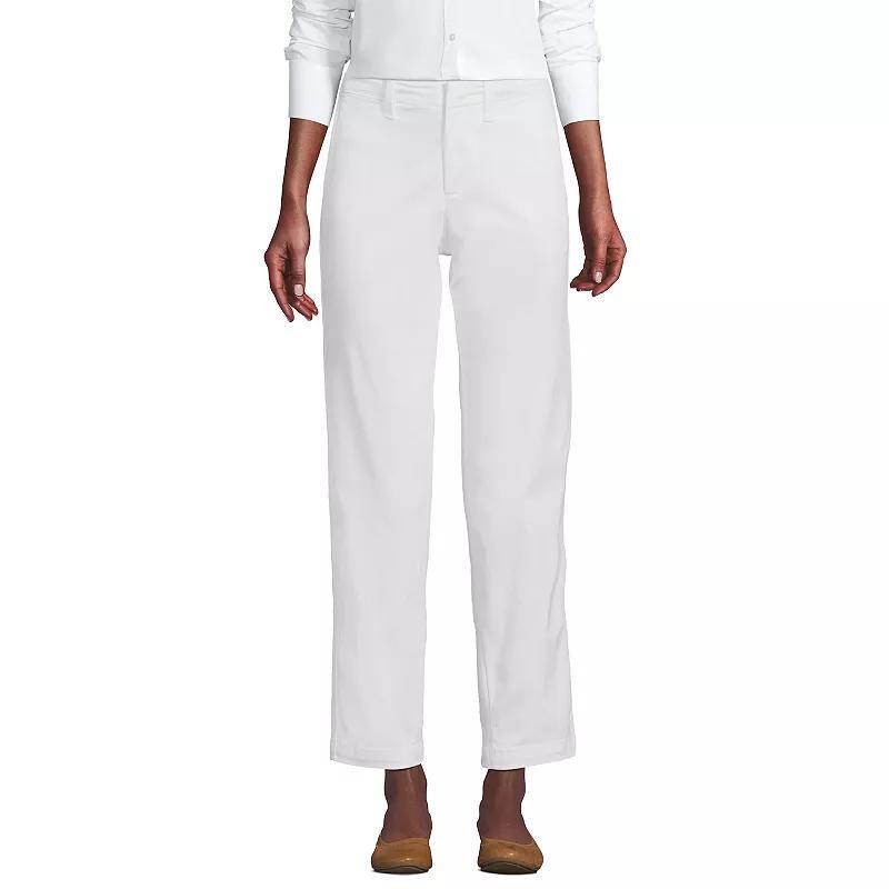 Womens Lands End Mid Rise Classic Straight Leg Chino Ankle Pants Product Image