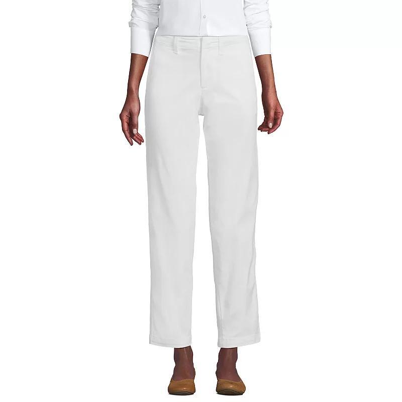 Petite Lands End Mid Rise Classic Straight Leg Chino Ankle Pants, Womens Product Image