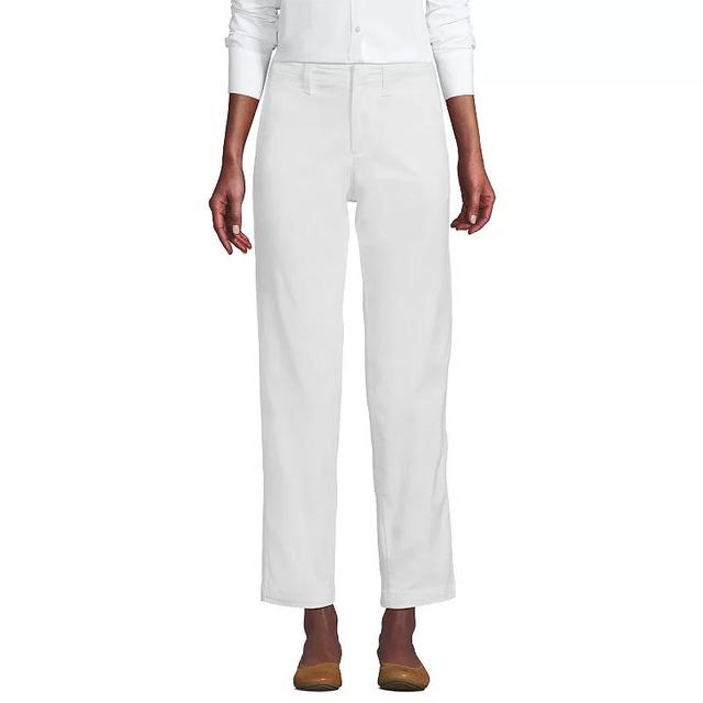 Womens Lands End Mid Rise Classic Straight Leg Chino Ankle Pants Product Image