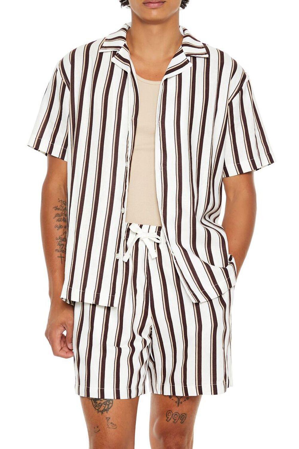 Striped Linen-Blend Shirt | Forever 21 Product Image