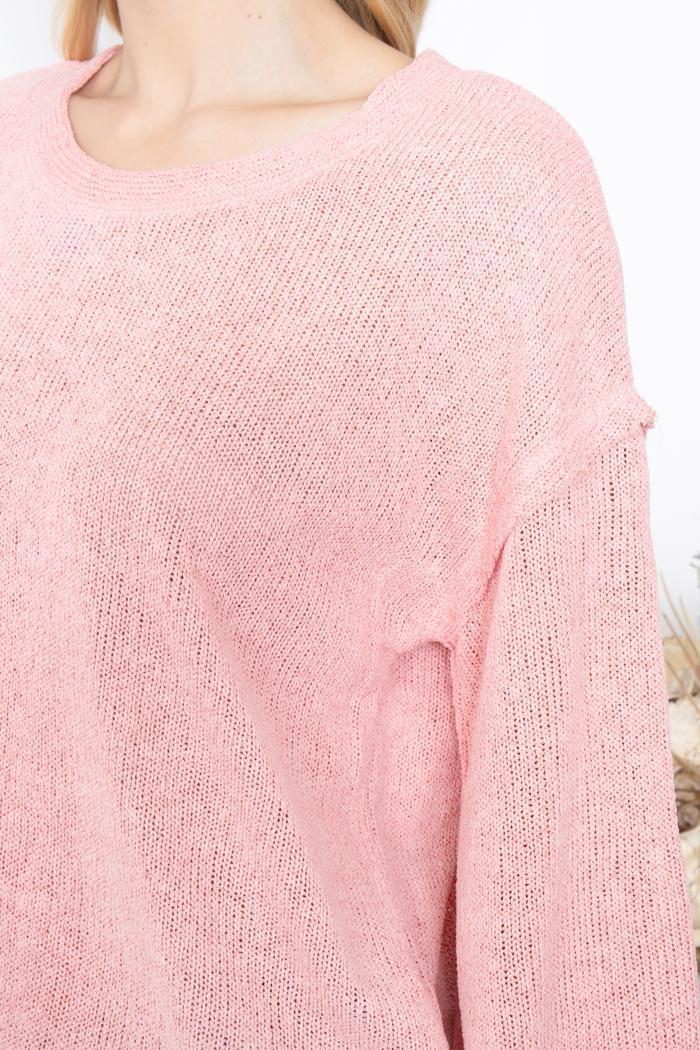 Pink Puff Sleeve Knit Product Image