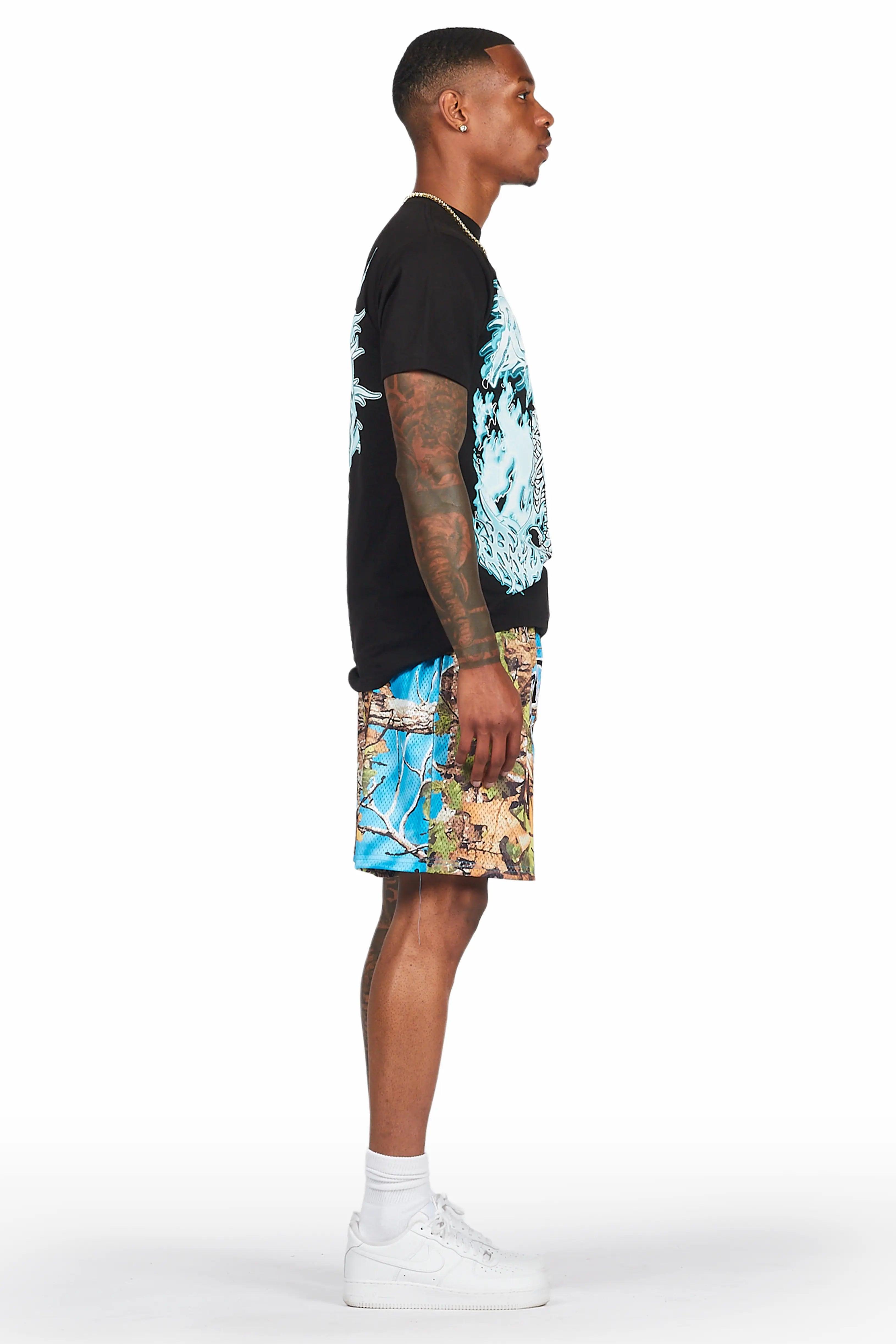 Ceri Turquoise Graphic Short Male Product Image