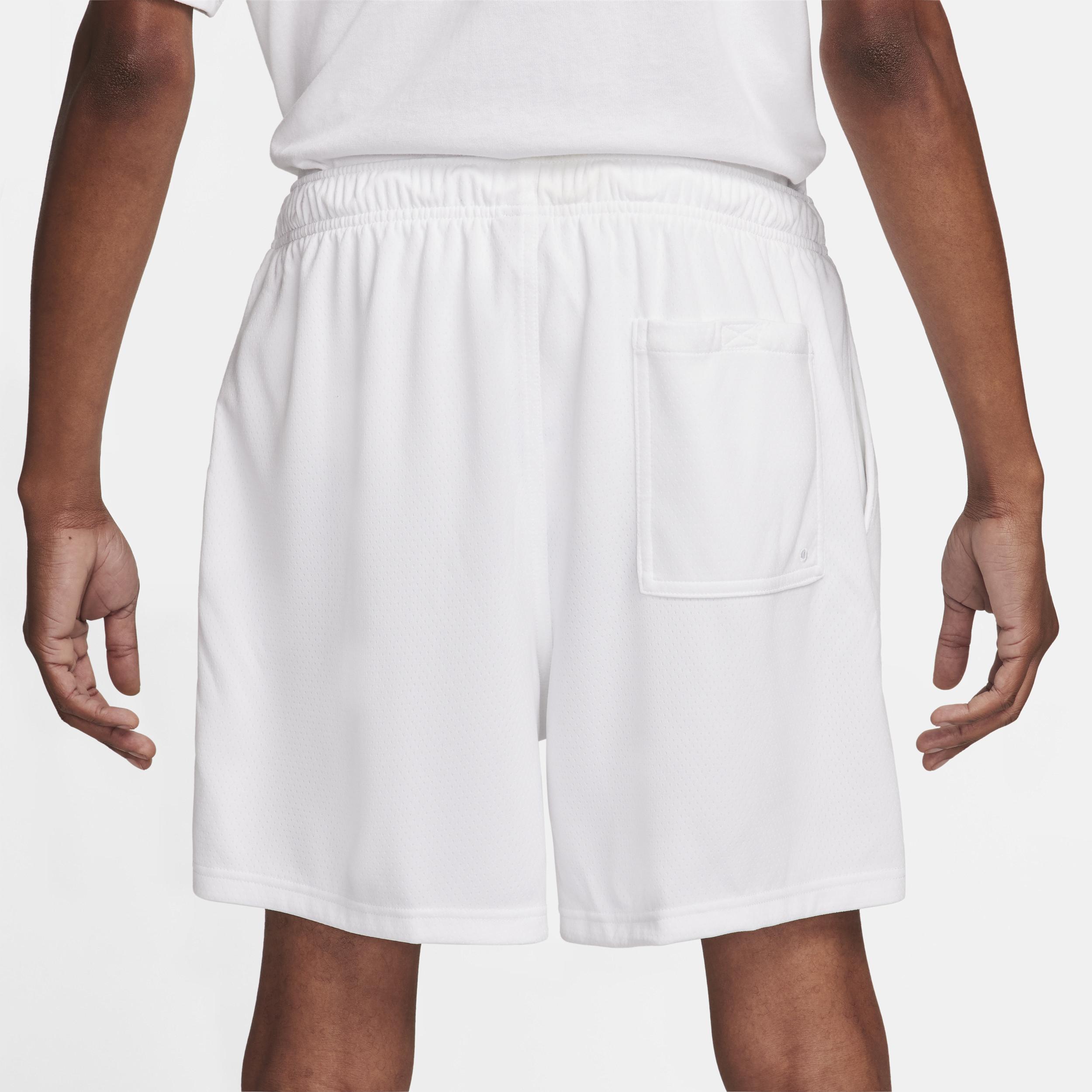 Nike Mens Nike Club Flow Mesh Shorts - Mens White/Black Product Image