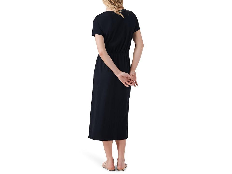 Womens Short-Sleeve Slubbed Cotton Midi-Dress Product Image