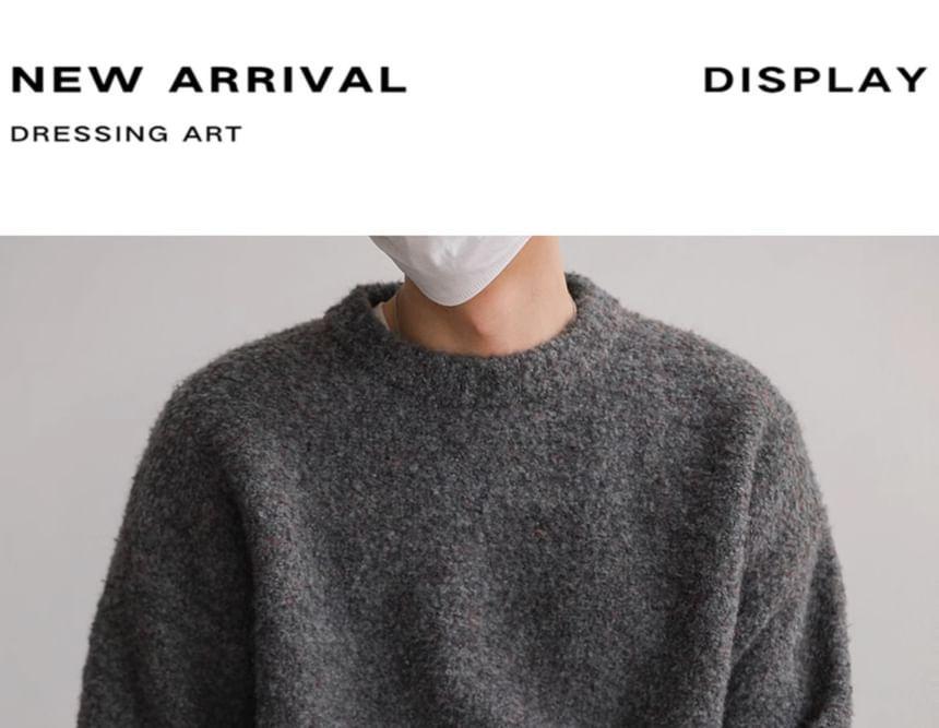 Crew Neck Drop Shoulder Oversized Sweater Product Image