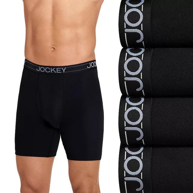 Mens Jockey 4-Pack Cotton Blend Long Leg Boxer Brief Product Image